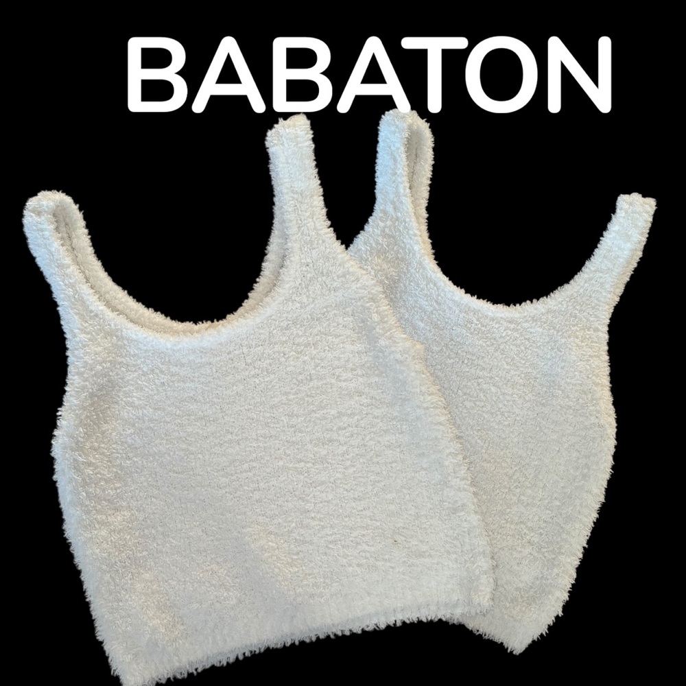 BABATON of ARITZIA White Crop Lounge/Casual Tank